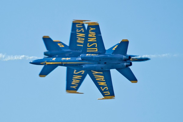 Two US NAVA planes flying close to each other